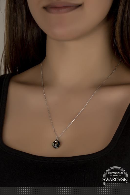 Union%20Swarovski%20Crystal%20Kadın%2012%20mm%20İris%20Green%20Yuvarlak%20Gümüş%20Kolye