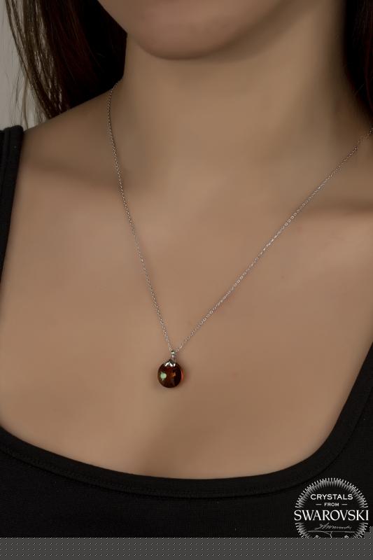 Union%20Swarovski%20Crystal%20Kadın%20Brown%20Gümüş%20Kolye