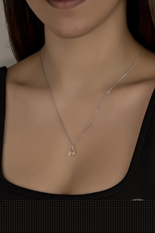 Union%20Swarovski%20Crystal%20Kadın%20Metal%20Drop%20Gümüş%20Kolye