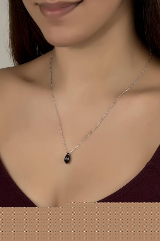 Union%20Swarovski%20Crystal%20Kadın%20Black%20Drop%20Gümüş%20Kolye