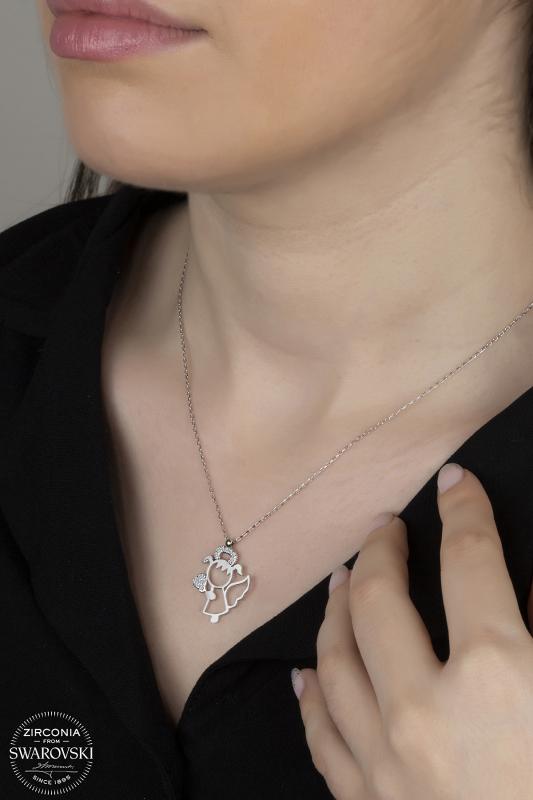 Union%20Zirconia%20Kadın%20Kalpli%20Melek%20Gümüş%20Kolye