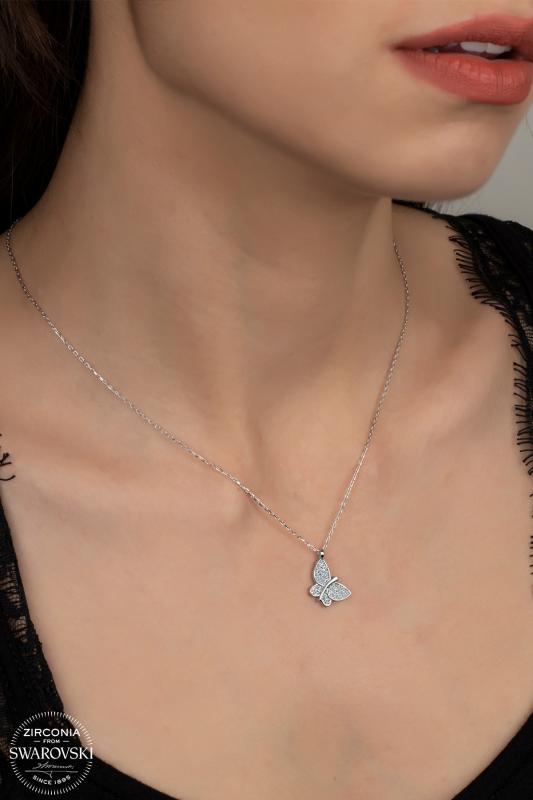 Union%20Zirconia%20Kadın%20Kelebek%20Gümüş%20Kolye
