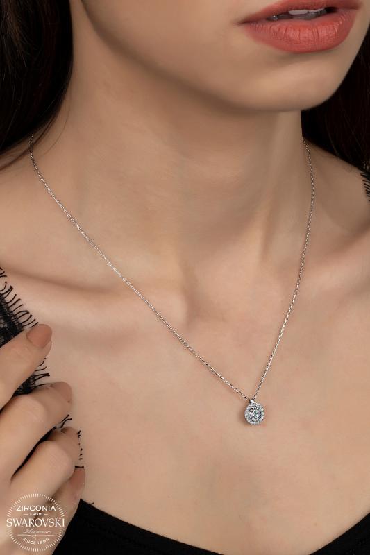 Union%20Swarovski%20Zirconia%20Kadın%20Pırlanta%20Montür%20Gümüş%20Kolye