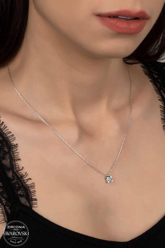 Union%20Swarovski%20Zirconia%20Kadın%20Pırlanta%20Montür%20Gümüş%20Kolye