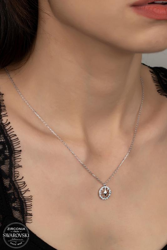 Union%20Swarovski%20Zirconia%20Kadın%20Yıldız%20Çemberi%20Gümüş%20Kolye