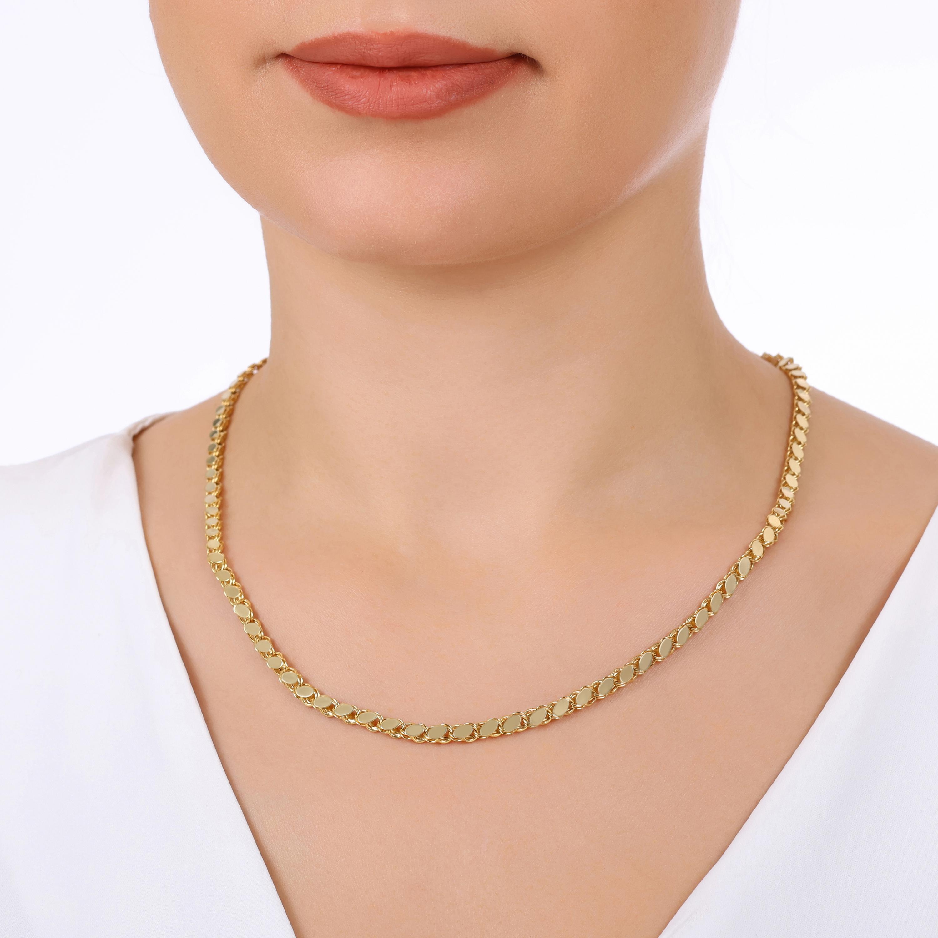 18K%20Gold%2045%20cm%208g%20Sequin%20Women’s%20Chain%20Necklace