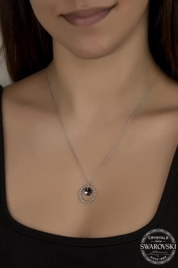 Union Swarovski Taşlı Crystal Kadın Aşk Halkası Gümüş Kolye