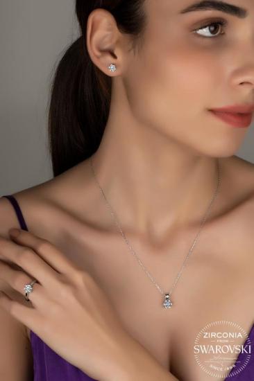 Zirconia Kadın 6 Tırnak Gümüş Set