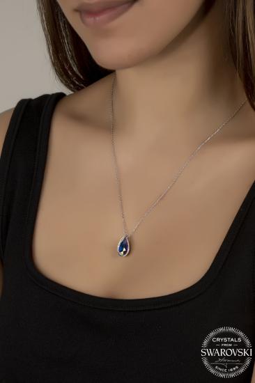 Union Swarovski Crystal Kadın Damla Gümüş Kolye