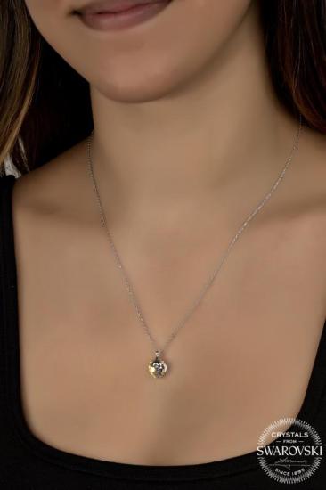 Union Swarovski Crystal Kadın Kalp Gümüş Kolye
