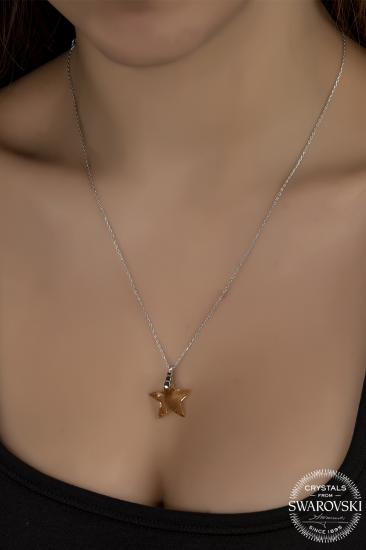 Union Swarovski Crystal Kadın Star Light Colorado Gümüş Kolye