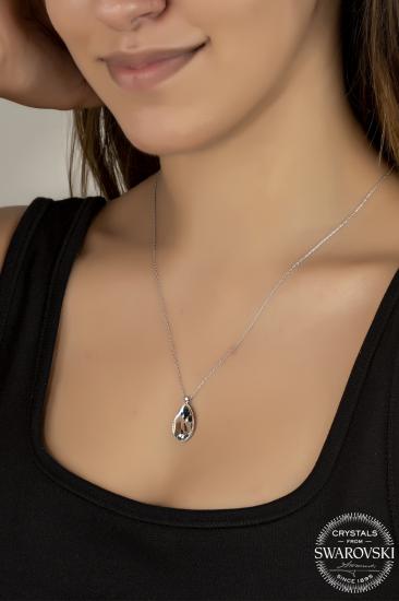 Union Swarovski Crystal Kadın Damla Gümüş Kolye