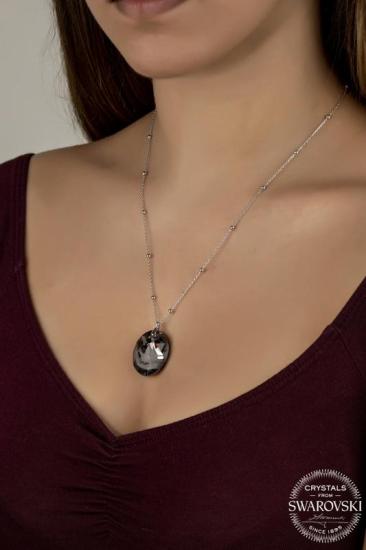 Union Swarovski Crystal Kadın Oval Jean Paul GAULTTER Tasarım Gümüş Kolye