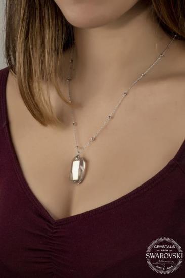 Union Swarovski Crystal Kadın Baget Kesim Gümüş Kolye