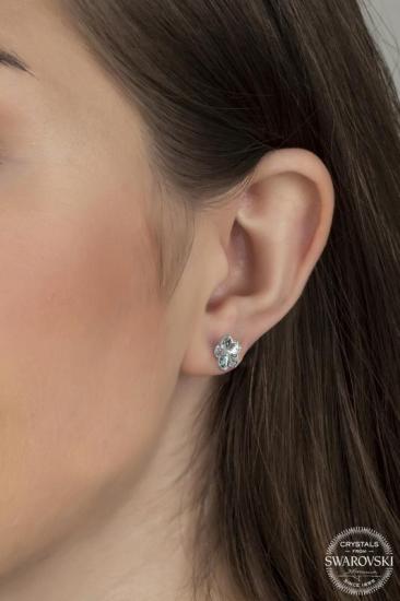 Union Swarovski Crystal Kadın Papatya Gümüş Küpe