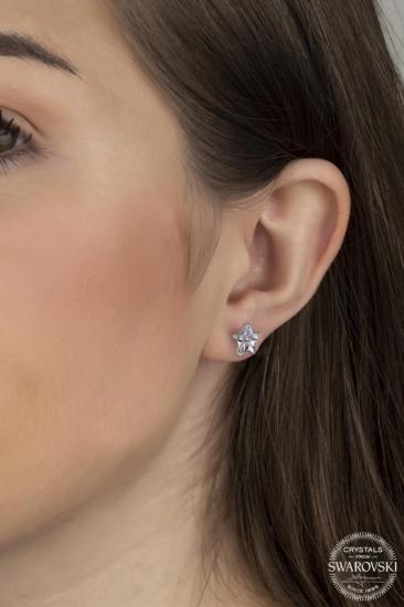 Union Swarovski Crystal Kadın Yıldız Gümüş Küpe