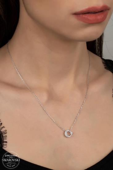 Union Zirconia Kadın Türk Bayrağı Gümüş Kolye