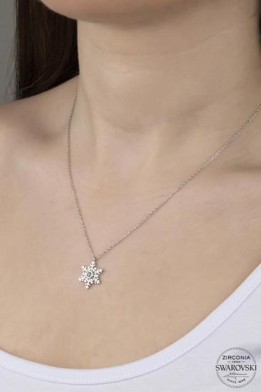 Union Zirconia Kadın Kar Tanesi Gümüş Kolye