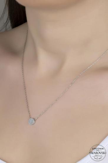 Union Swarovski Zirconia Kadın Pırlanta Montür Gümüş Kolye