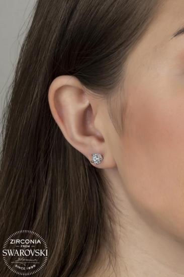 Union Zirconia Kadın 1.12 Karat Pırlanta Montür Tektaş Gümüş Küpe