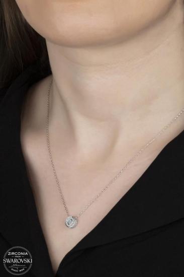Union Swarovski Zirconia Kadın Pırlanta Montür Gümüş Kolye