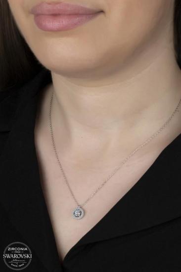 Union Swarovski Zirconia Kadın Pırlanta Montür Gümüş Kolye