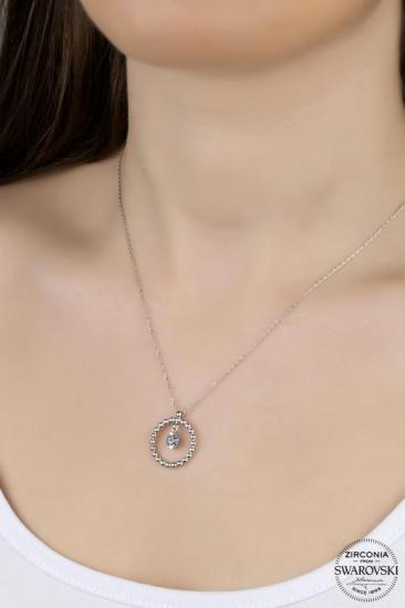 Union Swarovski Zirconia Kadın Halka Tektaş Gümüş Kolye