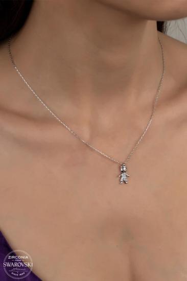 Union Swarovski Zirconia Kadın Erkek Çocuğu Gümüş Kolye