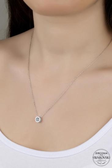 Union Swarovski Zirconia Kadın 0.46 Karat Pırlanta Montür Gümüş Kolye