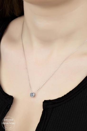 Union Swarovski Zirconia Kadın Tektaş Gümüş Kolye