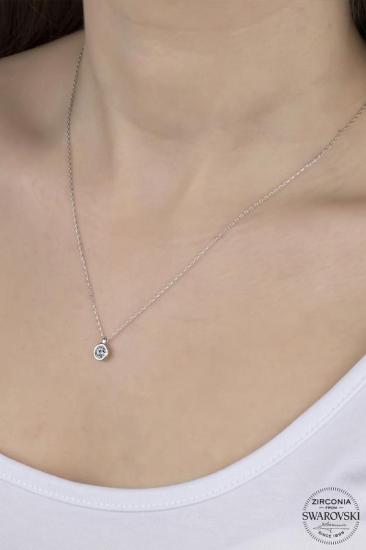Union Swarovski Zirconia Kadın Tektaş Gümüş Kolye