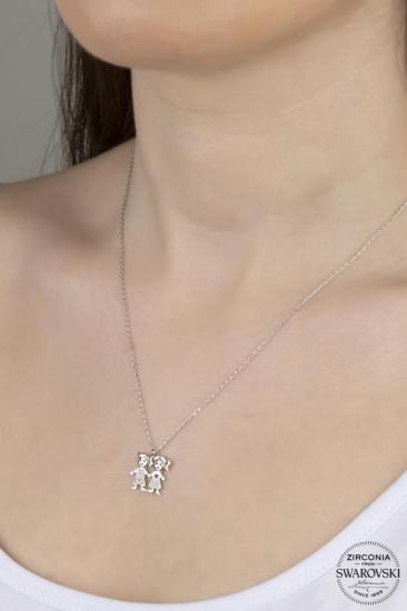 Union Swarovski Zirconia Kadın Çocuklarım Gümüş Kolye
