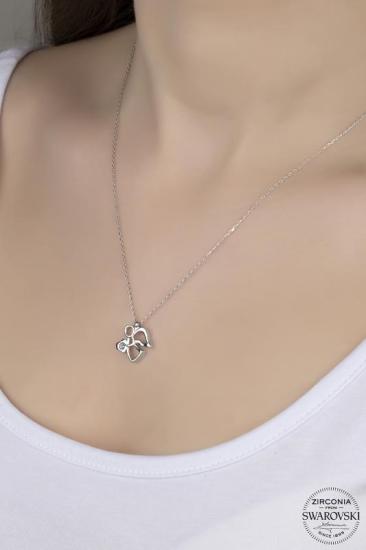 Union Swarovski Zirconia Kadın Kalbimin Meleği Gümüş Kolye