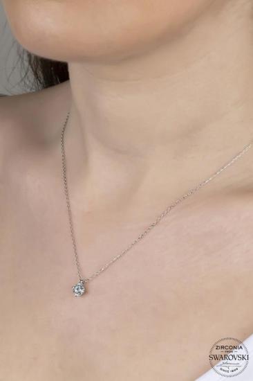 Union Swarovski Zirconia Kadın 4 Tırnak Gümüş Kolye