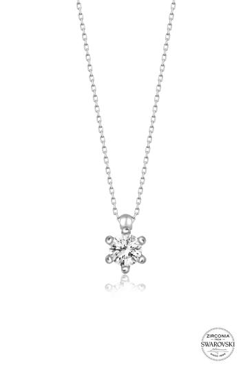 Union Swarovski Zirconia Kadın Tektaş Gümüş Kolye