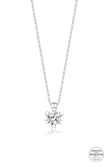 Union Swarovski Zirconia Kadın Tektaş Gümüş Kolye