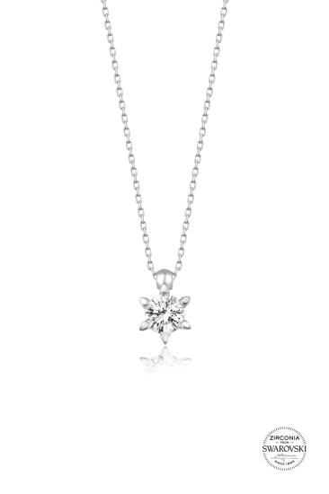 Union Swarovski Zirconia Kadın Tektaş Gümüş Kolye