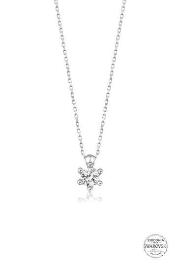 Union Swarovski Zirconia Kadın Minimal Tektaş Gümüş Kolye