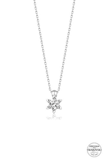 Union Swarovski Zirconia Kadın Minimal Tektaş Gümüş Kolye