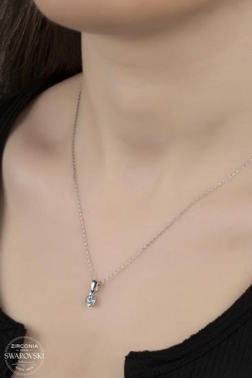 Union Swarovski Zirconia Kadın Tektaş Gümüş Kolye