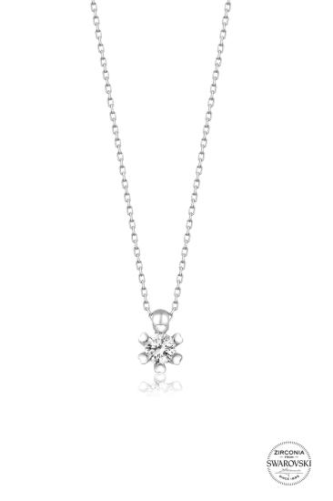 Union Swarovski Zirconia Kadın Minimal Tektaş Gümüş Kolye