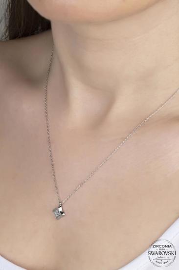 Union Swarovski Zirconia Kadın Lotus Gümüş Kolye