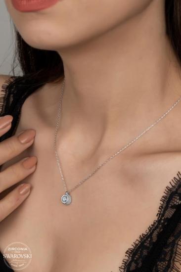 Union Swarovski Zirconia Kadın Pırlanta Montür Gümüş Kolye