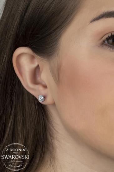 Union Swarovski Zirconia Kadın 1.68 Karat Tektaş Gümüş Küpe